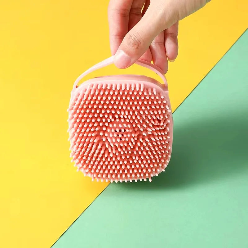 Esponja de Banho e Massagem de Silicone com Dispensador para Sabão - Limpeza e Conforto para Pets e Família