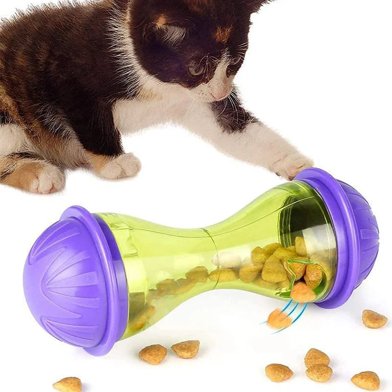 Brinquedo Interativo Para Gatos – Comedouro Tumbler e Dispenser de Petiscos